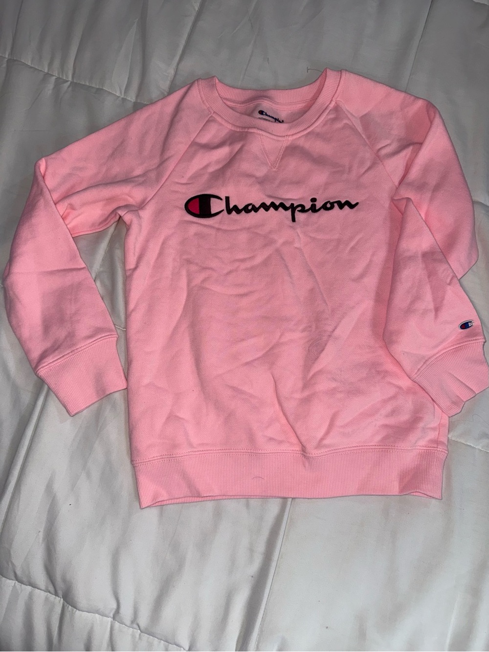 Champion Pink Script Logo Sweatshirt